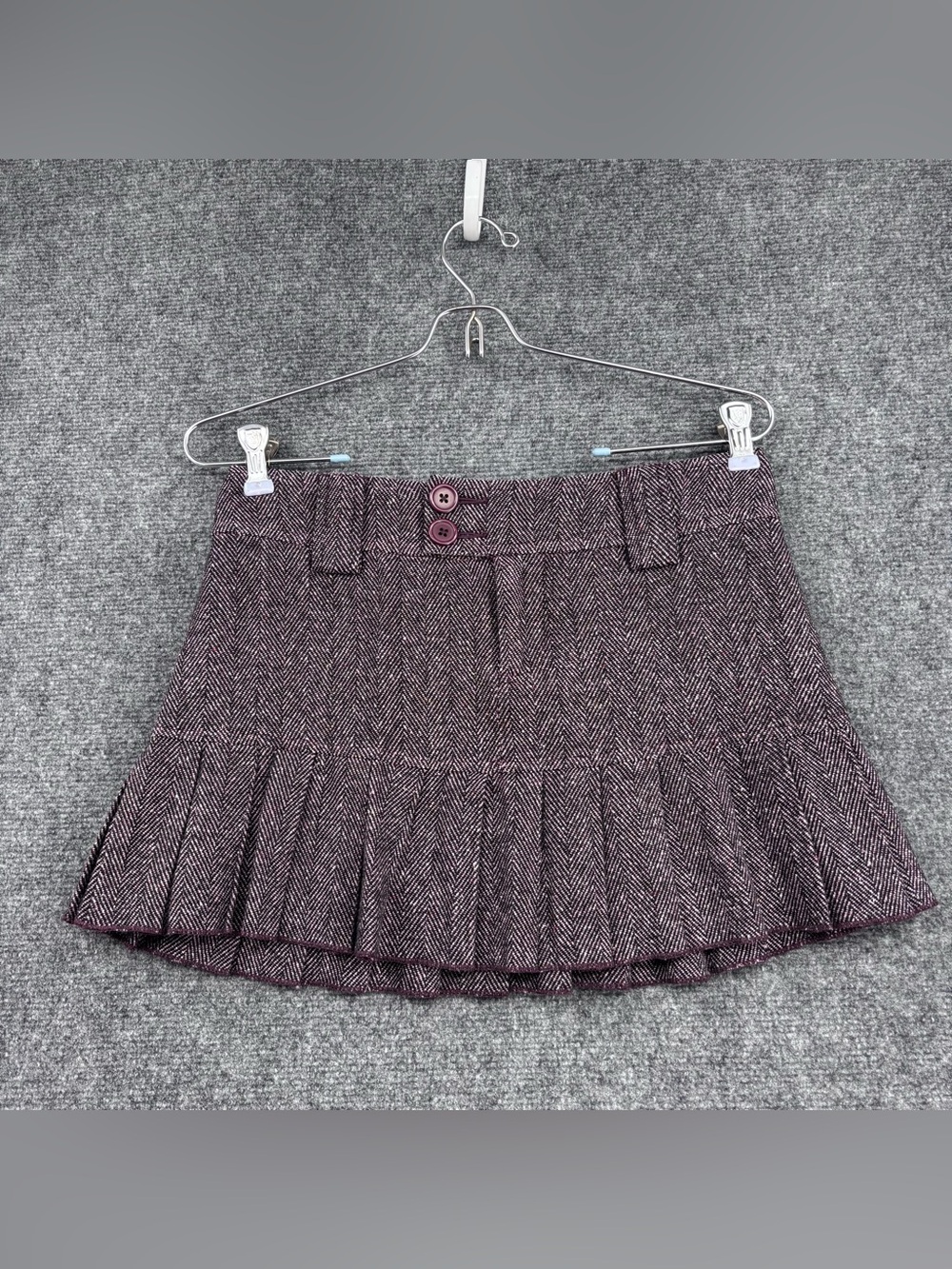 Moda International Tweed Preppy Kawaii Y2K Academia Pleated Mini Skirt Women’s 0